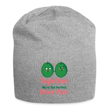 Saint-Valentin Olive Couples Rencontres Romance - Bonnet en jersey - gris chiné - Devant