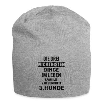 Hundepapa - Jersey-Beanie - Grau meliert - Vorne
