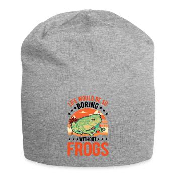 Frosch Geschenk Laubfrosch - Jersey-Beanie - Grau meliert - Vorne