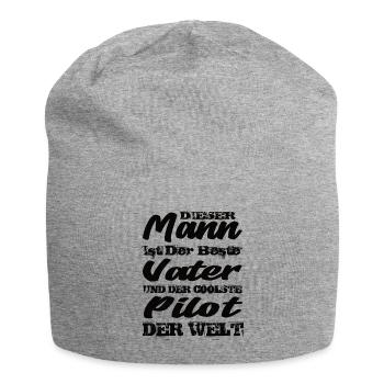 Vater und Pilot - Jersey-Beanie - Grau meliert - Vorne