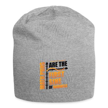 Mathe-Lehrer, Mathe-Schüler, Mathe-Wortspiele - Jersey-Beanie - Grau meliert - Vorne