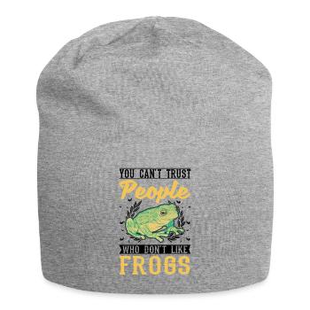 Frosch Geschenk Laubfrosch - Jersey-Beanie - Grau meliert - Vorne