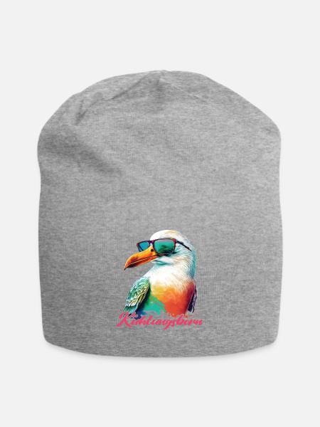 Kühlungsborn Urlaub coole Möwe mit Sonnenbrille - Jersey-Beanie - Grau meliert
