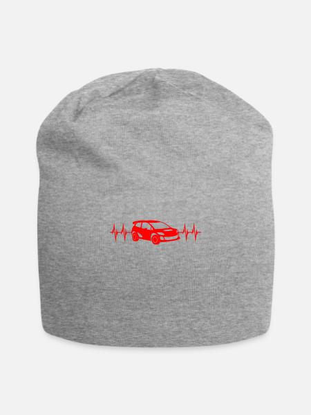 Rennwagen Fahrer EKG Linie Rallye Geschenk - Jersey-Beanie - Grau meliert