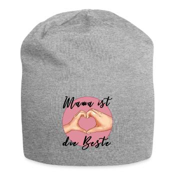 Mama ist die Beste - Muttertag Geschenk Herzhand - Jersey-Beanie - Grau meliert - Vorne