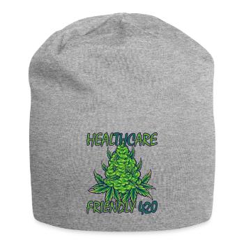 MARIHUANA SMOKE 420 CANNABIS WEED HANF DESIGN - Jersey-Beanie - Grau meliert - Vorne