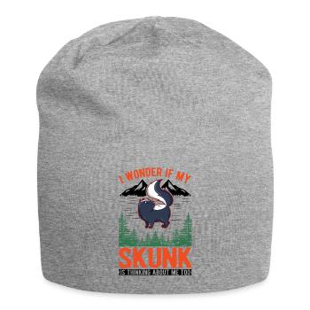 Skunk lover - Jersey Beanie - heather grey - Front