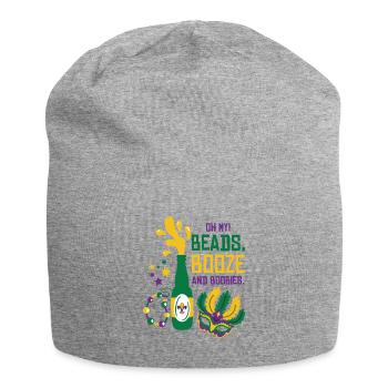 Mardi Gras Karneval Maske Bier Perlen Tölpel - Jersey-Beanie - Grau meliert - Vorne