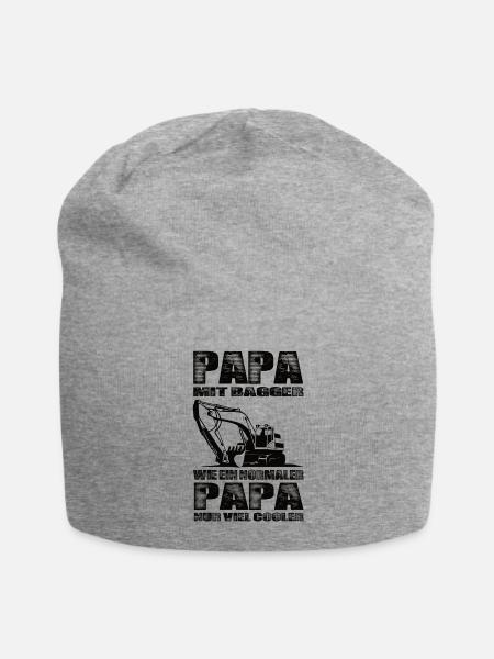 Papa Mit Bagger Wie Ein Normaler Papa Nur Cooler - Jersey-Beanie - Grau meliert