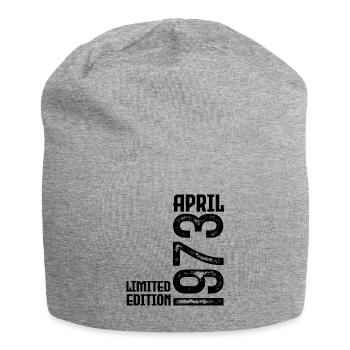 Cadeau Avril 1973. Anniversaire avril 1973. April. - Bonnet en jersey - gris chiné - Devant