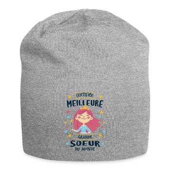 Certifiée Meilleure Grande Soeur du Monde - Bonnet en jersey - gris chiné - Devant