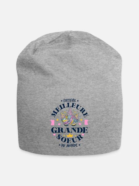 Certifiée Meilleure Grande Soeur du Monde - Bonnet en jersey - gris chiné