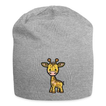 Cute Comic Giraffe for kindergarten children and students - Jersey Beanie - heather grey - Front