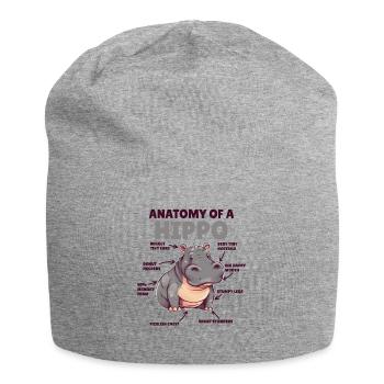 Explication de l’hippopotame doux Anatomie d’un hippopotame - Bonnet en jersey - gris chiné - Devant