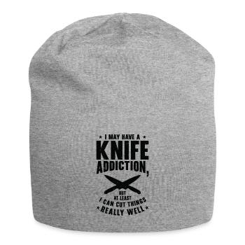 Messersammler Messer Sammeln - Jersey-Beanie - Grau meliert - Vorne