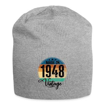 Millésime fabriqué en 1948 Année de naissance 1948 Anniversaire - Bonnet en jersey - gris chiné - Devant