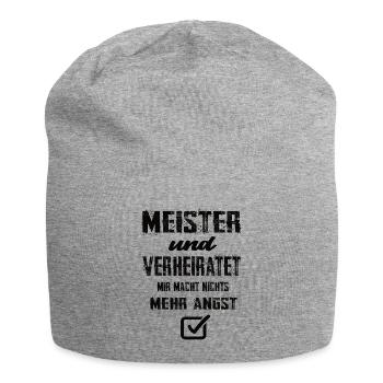 Meister und Verheiratet - Jersey-Beanie - Grau meliert - Vorne