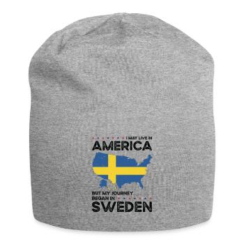 Né en Suède Suède Américains USA - Bonnet en jersey - gris chiné - Devant