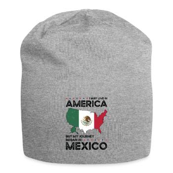 Born Mexican Mexico American USA Citizenship - Jersey Beanie - heather grey - Front