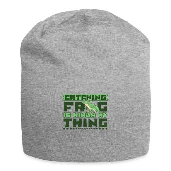 Catching Frog Is Kinda my Thing Kröte Frosch - Jersey-Beanie - Grau meliert - Vorne