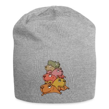Capybara Haufen Wasserschwein - Jersey-Beanie - Grau meliert - Vorne