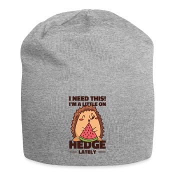 Igel Niedliches Tier Wassermelone Obst Tierfutter - Jersey-Beanie - Grau meliert - Vorne