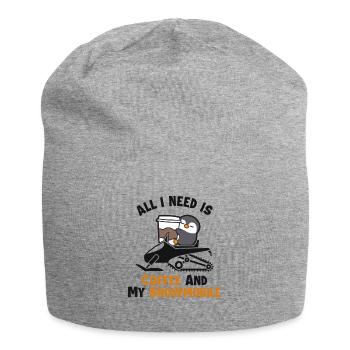 Le café et mon conducteur de motoneige - Bonnet en jersey - gris chiné - Devant