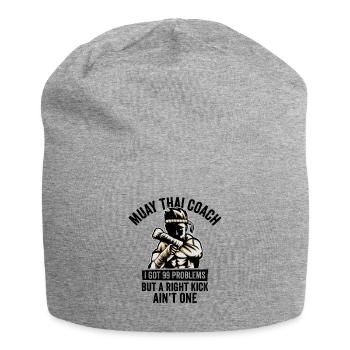 Muay Thai Trainer Kickboxing Instruktor Kampfsport - Jersey-Beanie - Grau meliert - Vorne