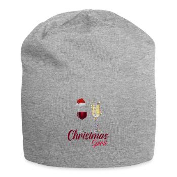 de Noël Vin rouge de Noël - Bonnet en jersey - gris chiné - Devant