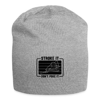 Stroke It Don't Poke It Retro Snooker Pool Player - Jersey Beanie - heather grey - Front