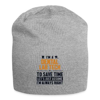 Dental Lab Tech Let's Assume I'm Right - Jersey Beanie - heather grey - Front