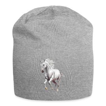Cheval blanc - Bonnet en jersey - gris chiné - Devant
