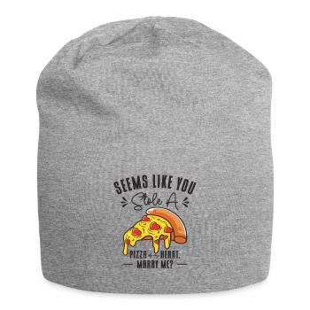 Pizza Foodie Relationship Fast Food Pick Up Lines - Jersey Beanie - heather grey - Front