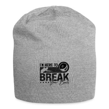 I'm Here To Break Your Retro Cue Stick Pool Player - Jersey-Beanie - Grau meliert - Vorne