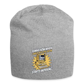 The Computer Suddenly Starts Working Admin - Jersey Beanie - heather grey - Front