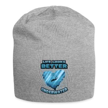 Das Leben Sieht Unter Wasser Besser Aus, Tauchen - Jersey-Beanie - Grau meliert - Vorne