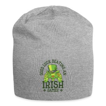 St. Patrick's Day Gaming Shamrock Gamer Video - Jersey Beanie - heather grey - Front