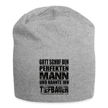 Tiefbauer - Jersey-Beanie - Grau meliert - Vorne