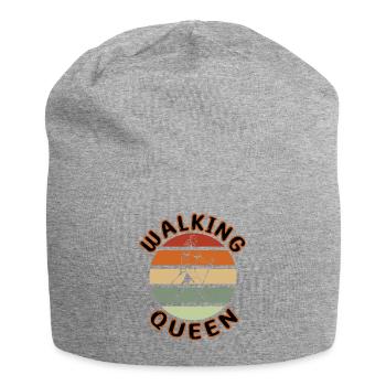 Retro Nordic Walking Queen - Walking Running - Jersey Beanie - heather grey - Front