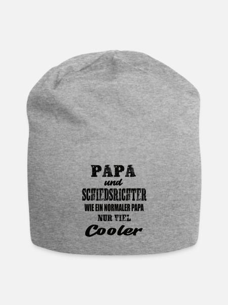 Papa und Schiedsrichter - Jersey-Beanie - Grau meliert