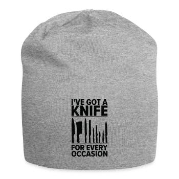 Messersammler Messer Sammeln - Jersey-Beanie - Grau meliert - Vorne