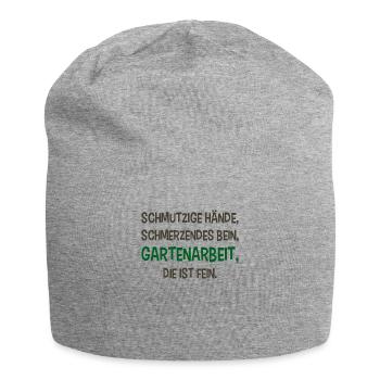 Lustiges Gärtner Gedicht Hobbygärtner Garten - Jersey-Beanie - Grau meliert - Vorne