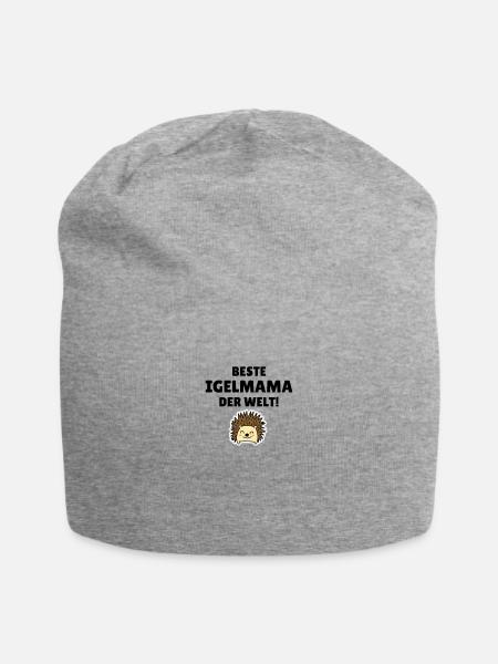 Beste Igelmama der Welt! - Jersey-Beanie - Grau meliert