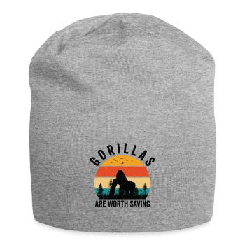 World Wildlife Day Gorilla Wildlife Animal - Jersey Beanie - heather grey - Front