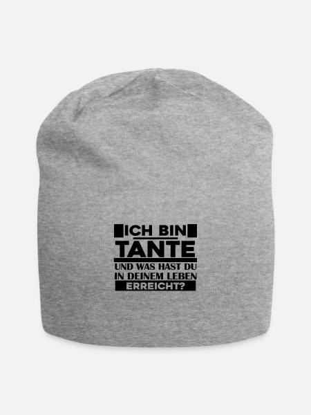 Tante Spruch - Tante Sprüche - Jersey-Beanie - Grau meliert