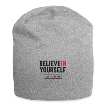 Bilieve in dir selbst, vertraue dem Prozess - Positiv - Jersey-Beanie - Grau meliert - Vorne