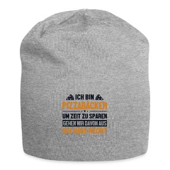 Pizzabäcker hat immer Recht Pizzaofen Pizza - Jersey-Beanie - Grau meliert - Vorne