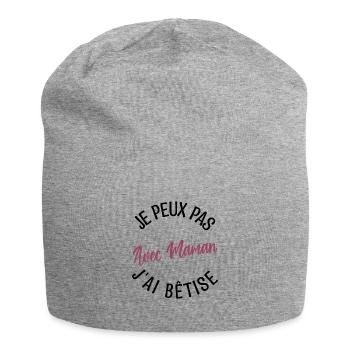 Cadeau maman, cadeau mère. cadeau maman de l'année - Bonnet en jersey - gris chiné - Devant