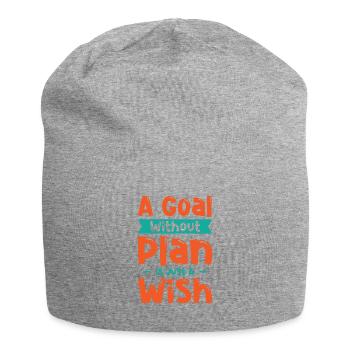 Goal Plan Wisdom Quotes Typography Life Quotes - Jersey Beanie - heather grey - Front