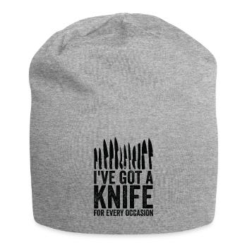 Messersammler Messer Sammeln - Jersey-Beanie - Grau meliert - Vorne